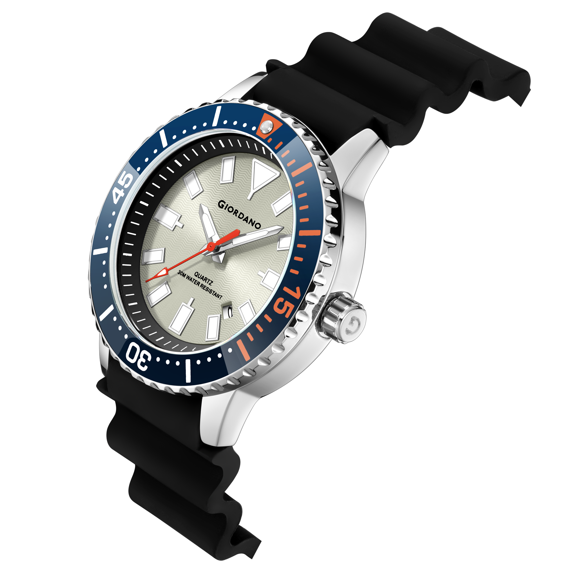 Giordano Analog Wrist Watch for Men Stylish Silicon Strap with Water Resistant 3 Hand Mechanism for Men and Boys to Compliment Your Look/Ideal Gift for Male | GZ-50103-03