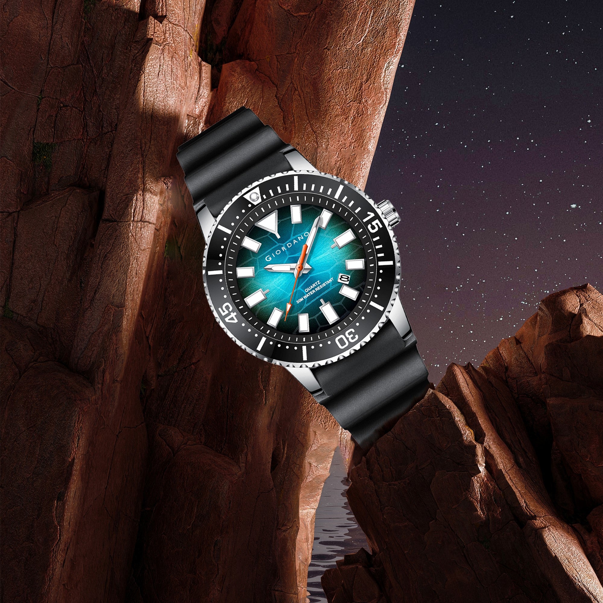 Giordano Analog Wrist Watch for Men Stylish Silicon Strap with Water Resistant 3 Hand Mechanism for Men and Boys to Compliment Your Look/Ideal Gift for Male | GZ-50103-02