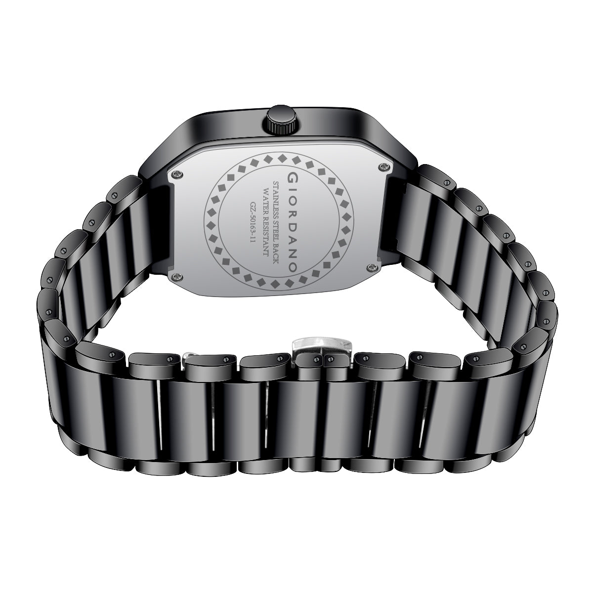 Giordano Analog Watch for Men – Square Dial, Stainless Steel Strap, Date Display, Water Resistant Classic Dress Watch | GZ-50163-11