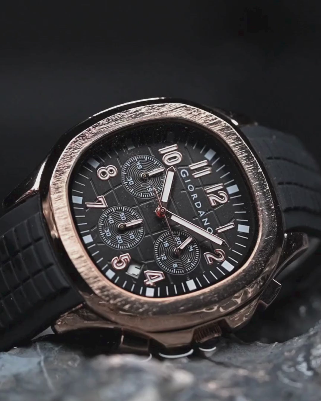 Giordano Precision and Comfort Multi Function Watch for Men with Textured Dial & Trendy Silicone Band | GZ-50143-02